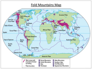 folded mountains map