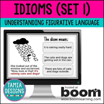 Preview of Understanding idioms in English Boom Cards digital task cards Set 1