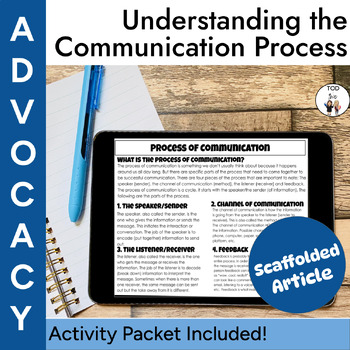 Preview of Understanding the Communication Process Article & Activity Packet | Deaf Ed