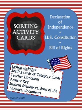Preview of Declaration of Independence, U.S. Constitution, & Bill of Rights Sorting