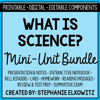 Preview of What is science? Mini Unit Bundle | Printable, Digital & Editable Components