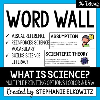 Preview of What is science? Word Wall | Science Vocabulary