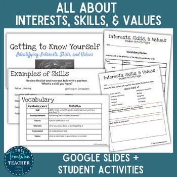Preview of Understanding your Interests, Skills, and Values | Career Exploration Lesson