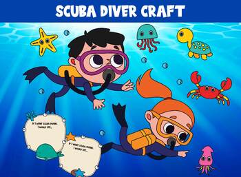 Preview of Underwater Adventures Craft Bundle: Scuba Diver and Ocean Animals, 40 Pages