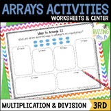 Multiplication and Division Arrays Center and Worksheets