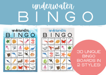 Preview of Underwater Bingo | Under the Sea Bingo | Marine Life Bingo | See Preview