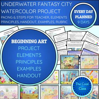 Underwater Fantasy City Watercolor Painting Project Slideshow Handout ...