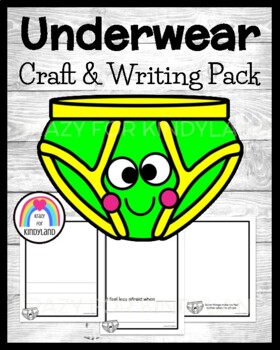 Preview of Underwear Craft, Creepy Writing for Feelings of Being Afraid / Scared / Comfort