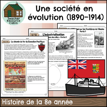 Preview of Une société en évolution (1890-1914) (Grade 8 Ontario FRENCH History)