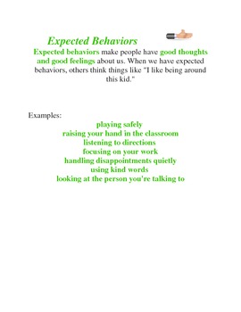 Preview of Unexpected and Expected Behaviors Worksheet
