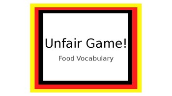 Preview of Unfair Game! Food Vocabulary - English to German