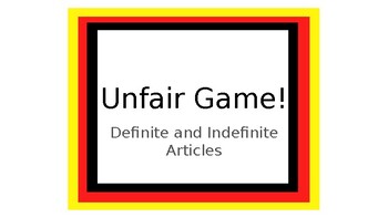 Preview of Unfair Game! German definite and indefinite articles