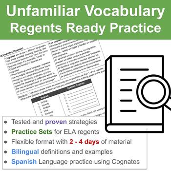 Preview of Unfamiliar Vocabulary Strategies: ELA Regents Prep: EL