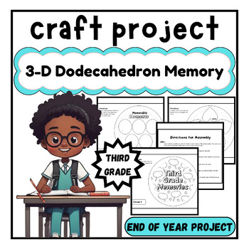 Preview of Unfold Memories in 3D! Dodecahedron Reflection Craft For 3rd grade | End-of-Year