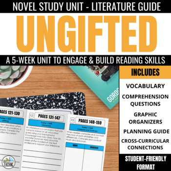 Preview of Ungifted Novel Study Comprehension Questions & Activities for Korman's Novel