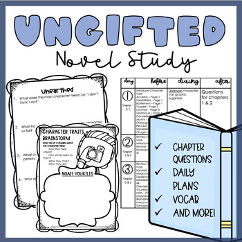 Preview of Ungifted by Gordon Korman | Novel Study | Printable | Independent Work Packet
