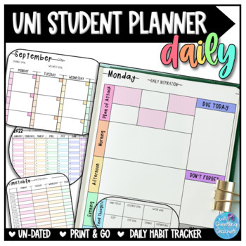 Preview of Uni Student Planner | Daily | Undated