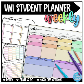 Preview of Uni Student Planner | Weekly | Dated