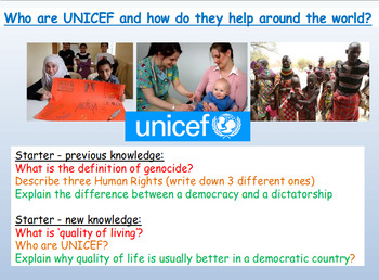 Preview of Unicef: Human Rights - Presentation and Worksheets