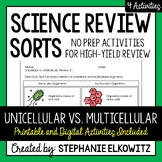 Unicellular vs. Multicellular Organisms Sort | Printable, 