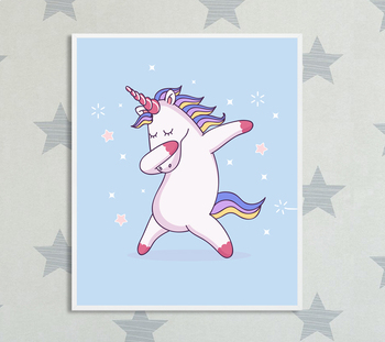 Preview of Unicon dancing poster - unicorn poster - girl poster -birthday poster