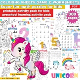 Unicorn Activity Worksheets/| SIGHT WORDS | PATTERNS | MAT