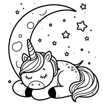 Preview of Unleash Your Creativity with Unicorn Coloring Pages: Perfect for Kids and Adults