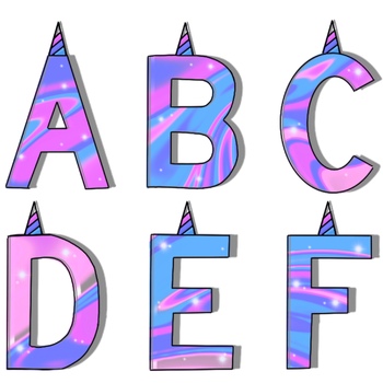Unicorn Alphabet Letters Clipart - Personal Use by Gabrielle Schmidt