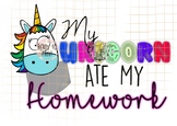 Unicorn Ate my Homework graphic