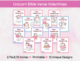 Unicorn Bible Verse Valentine Cards, Printable, Christian 