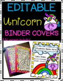 Unicorn Binder Covers: Editable