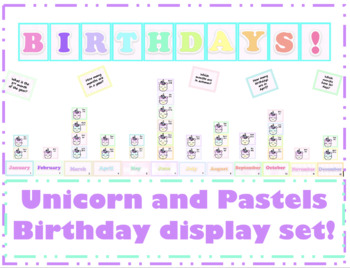 Preview of Unicorn Birthday block chart display: Banner, months, editable tags, qs