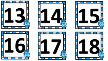 Unicorn Blue Number Cards 1-30 Freebie by First Grade and Beyond