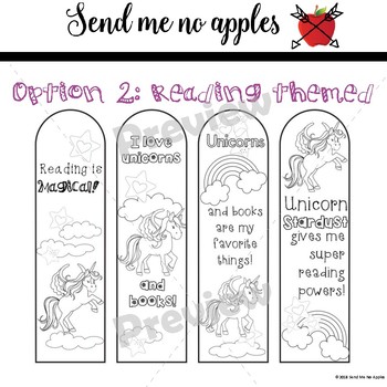 unicorn printable bookmarks to color by send me no apples