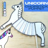 Unicorn Chopstick Puppet Craft, Mammal, Accordion Puppet (