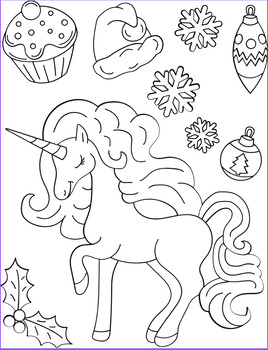 Joyful Coloring Book / Adult Coloring Book / Marker Coloring Book /  Stocking Stuffer / Christmas Gift / Coloring Book, Unicorn Coloring Book 