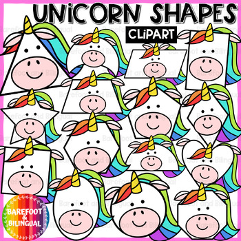 Preview of Unicorn Clipart 2D Shapes | Unicorn Math
