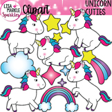 Unicorn Clipart With Stars and Rainbow