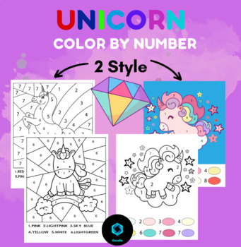 Preview of Unicorn Color by Number
