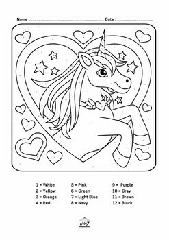 Unicorn Color by Numbers for Kids, Ages 4-8: 30 Beautiful Illustrations to Color In [Book]