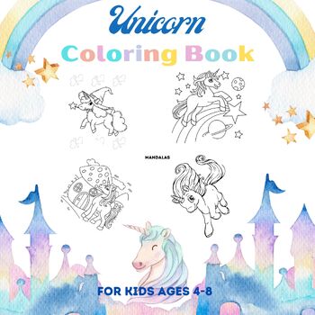 Unicorn Colouring Book with Crayons for Kids Ages 4-8 – All Things