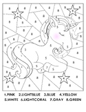 Unicorn Coloring Pages By Numbers For kids