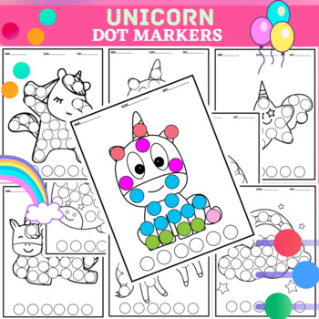 Preview of Unicorn Coloring Pages Dot Markers -Bingo Daubers For Kids - Spring Activity