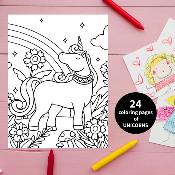 Preview of Unicorn Coloring Pages,Magical Unicorn Coloring Pages,Perfect for Fun and Relax