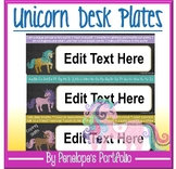Desk Plates / Name Plates - Coping Skills, Unicorn Chalkbo