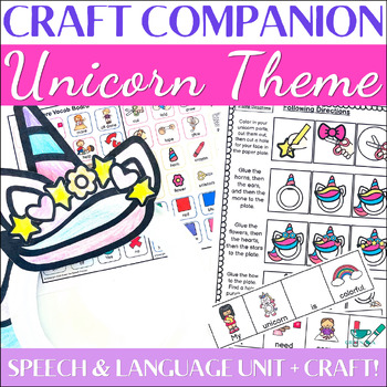 Preview of Unicorn Craft Companion - Speech Therapy Craft & Themed Speech & Language Unit