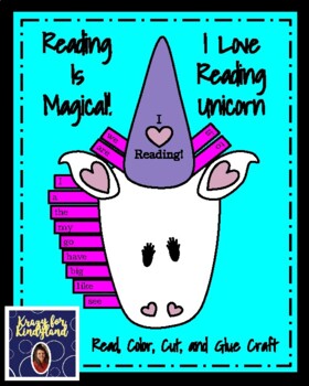 Preview of Unicorn Craft with Sight Words for Kindergarten Fairy Tales Literacy Center
