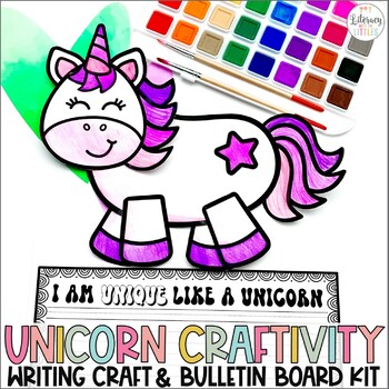 Preview of Unicorn Craftivity | Craft & Writing Activity | We Are Unique Bulletin Board