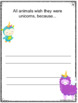 Unicorn Creative Writing Prompts (Printable Worksheets) by NewEnglandTeacher
