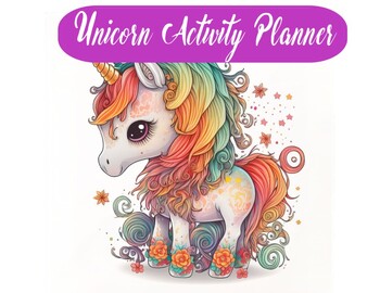Preview of Unicorn Daily Activity Planner For Kids 52 Week Of The Year